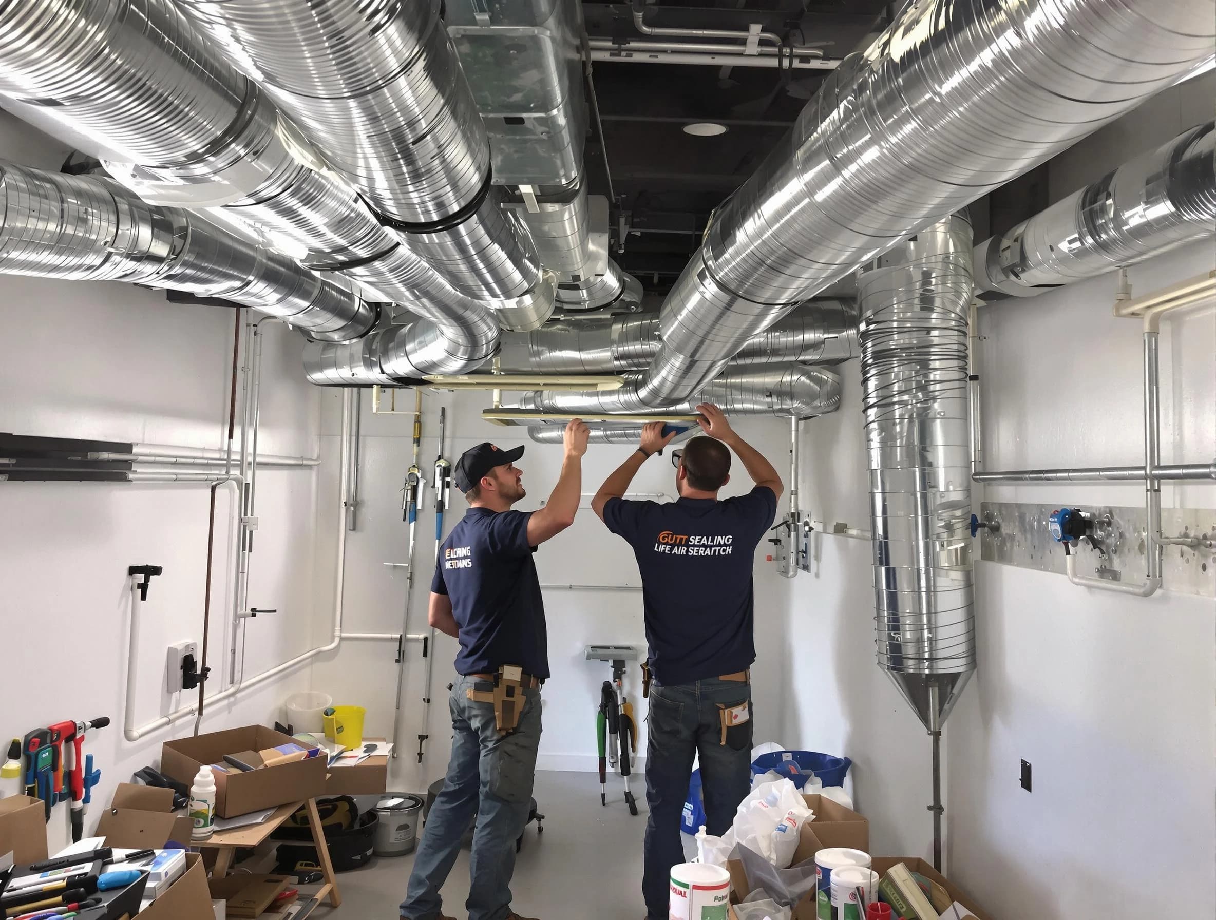 South Jordan Air Duct Cleaning technician applying professional duct sealing solutions in South Jordan