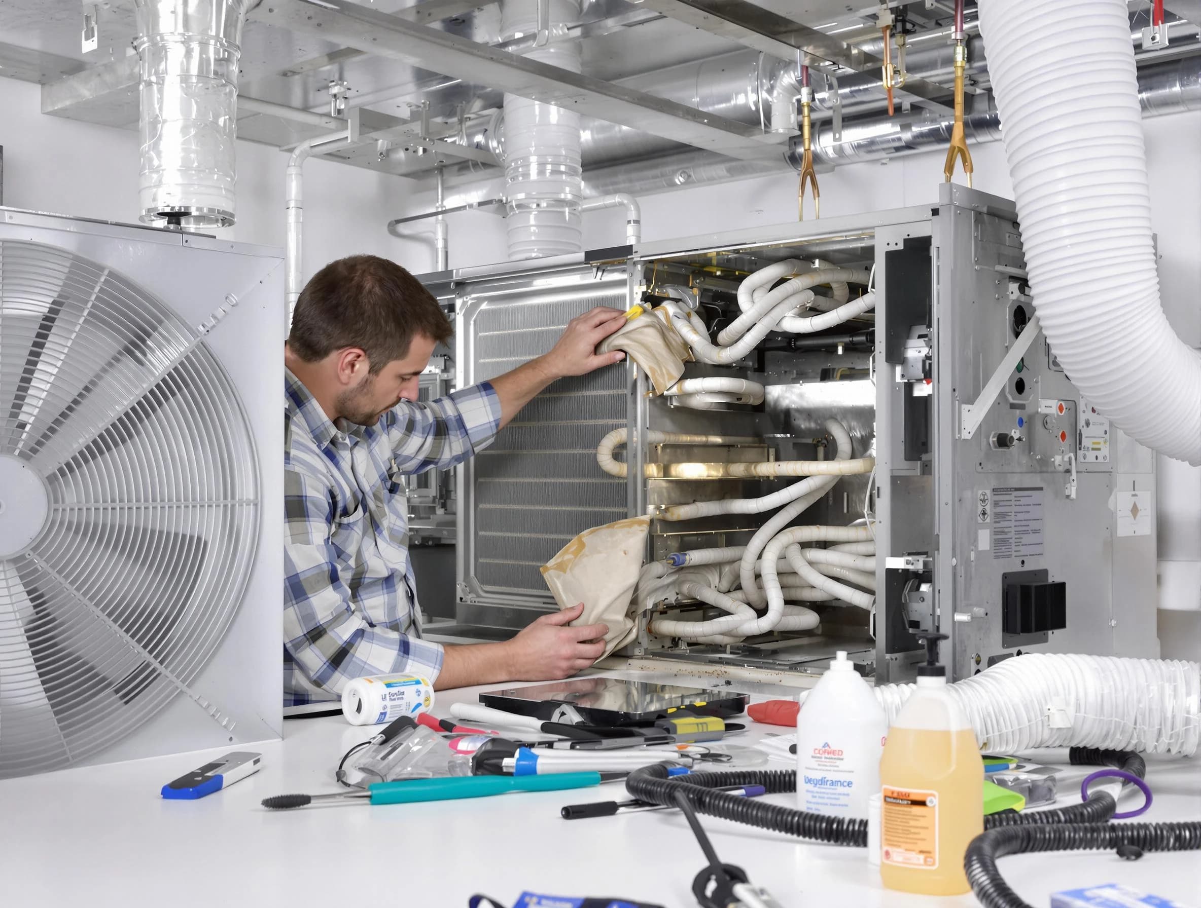 South Jordan Air Duct Cleaning specialist performing precision AC coil cleaning in South Jordan