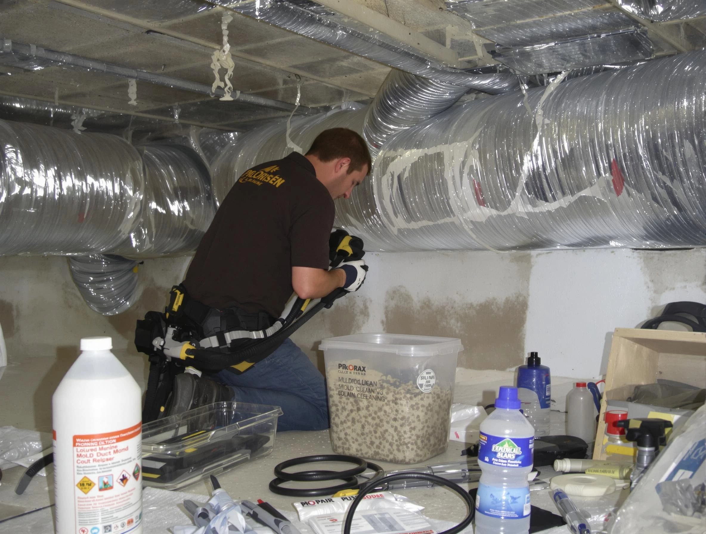South Jordan Air Duct Cleaning specialist performing professional mold removal from air ducts in South Jordan