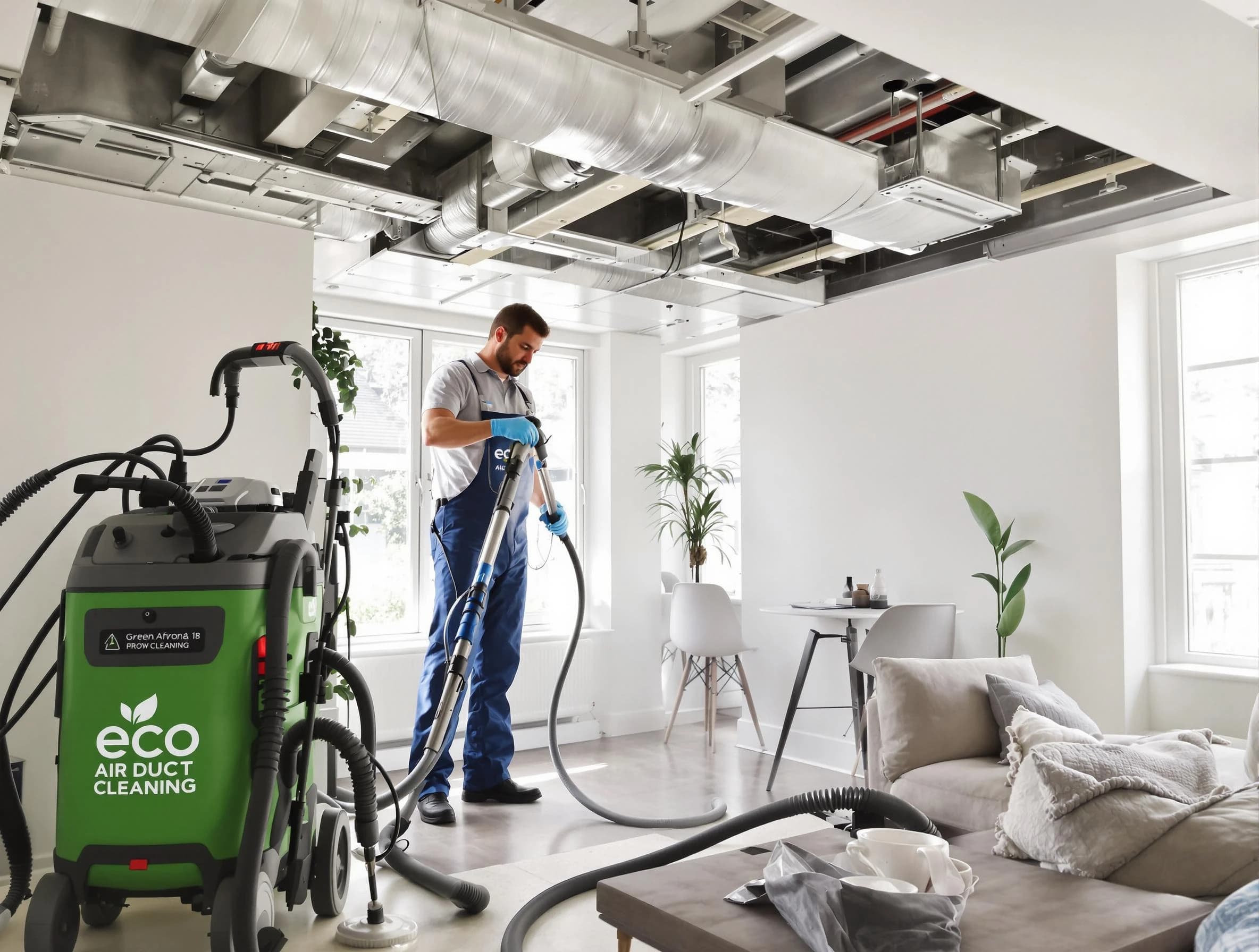 South Jordan Air Duct Cleaning technician performing eco-friendly duct cleaning using sustainable methods in South Jordan