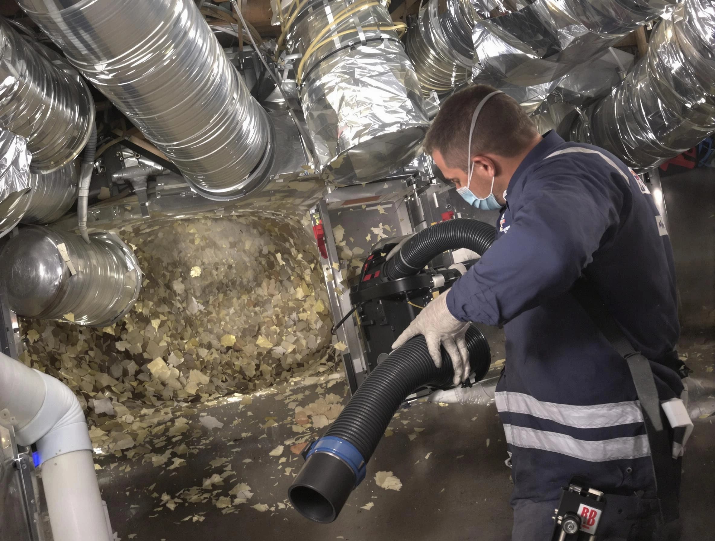 South Jordan Air Duct Cleaning specialist operating negative pressure cleaning equipment for thorough duct maintenance in South Jordan