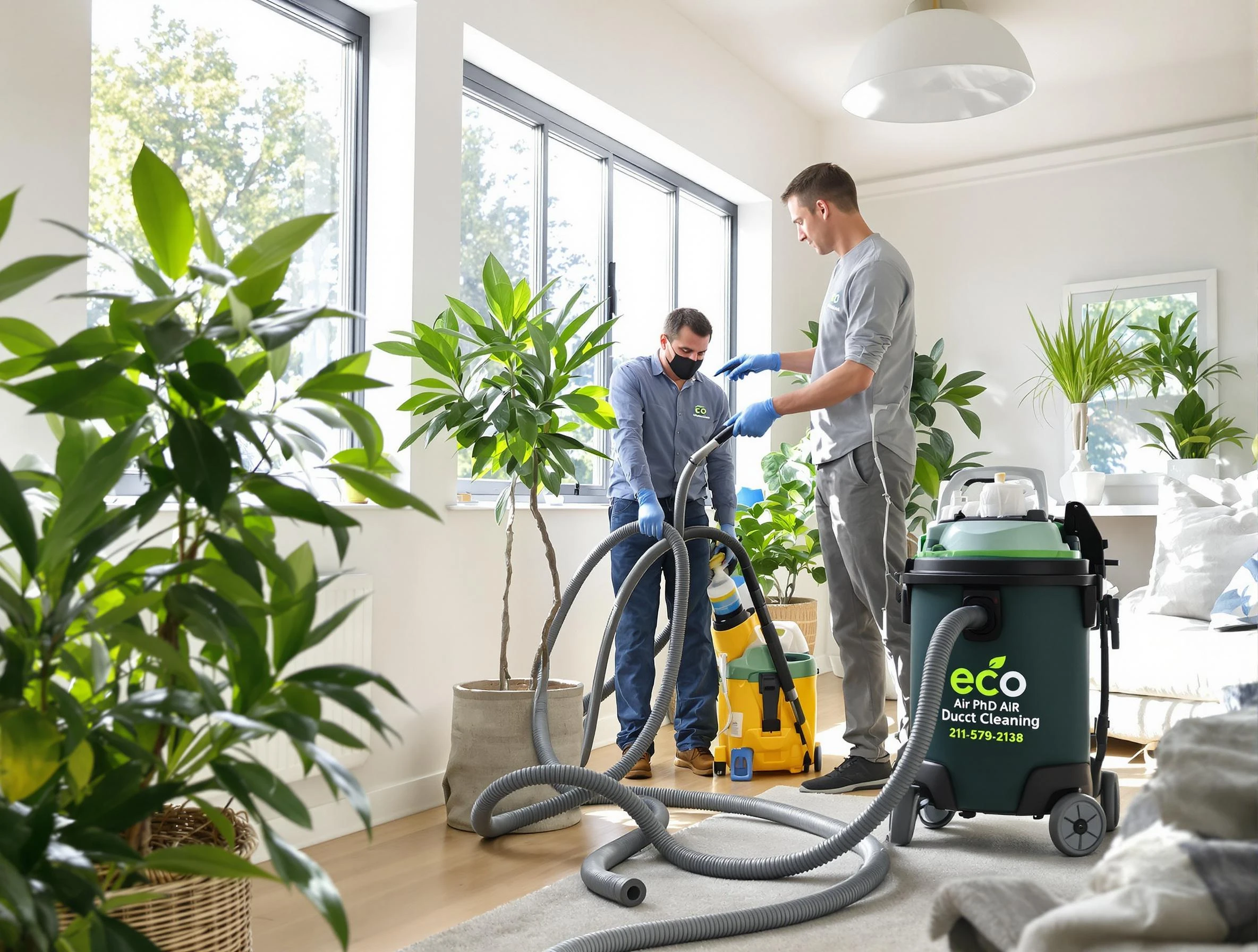 South Jordan Air Duct Cleaning technician performing eco-friendly duct cleaning using sustainable methods in South Jordan