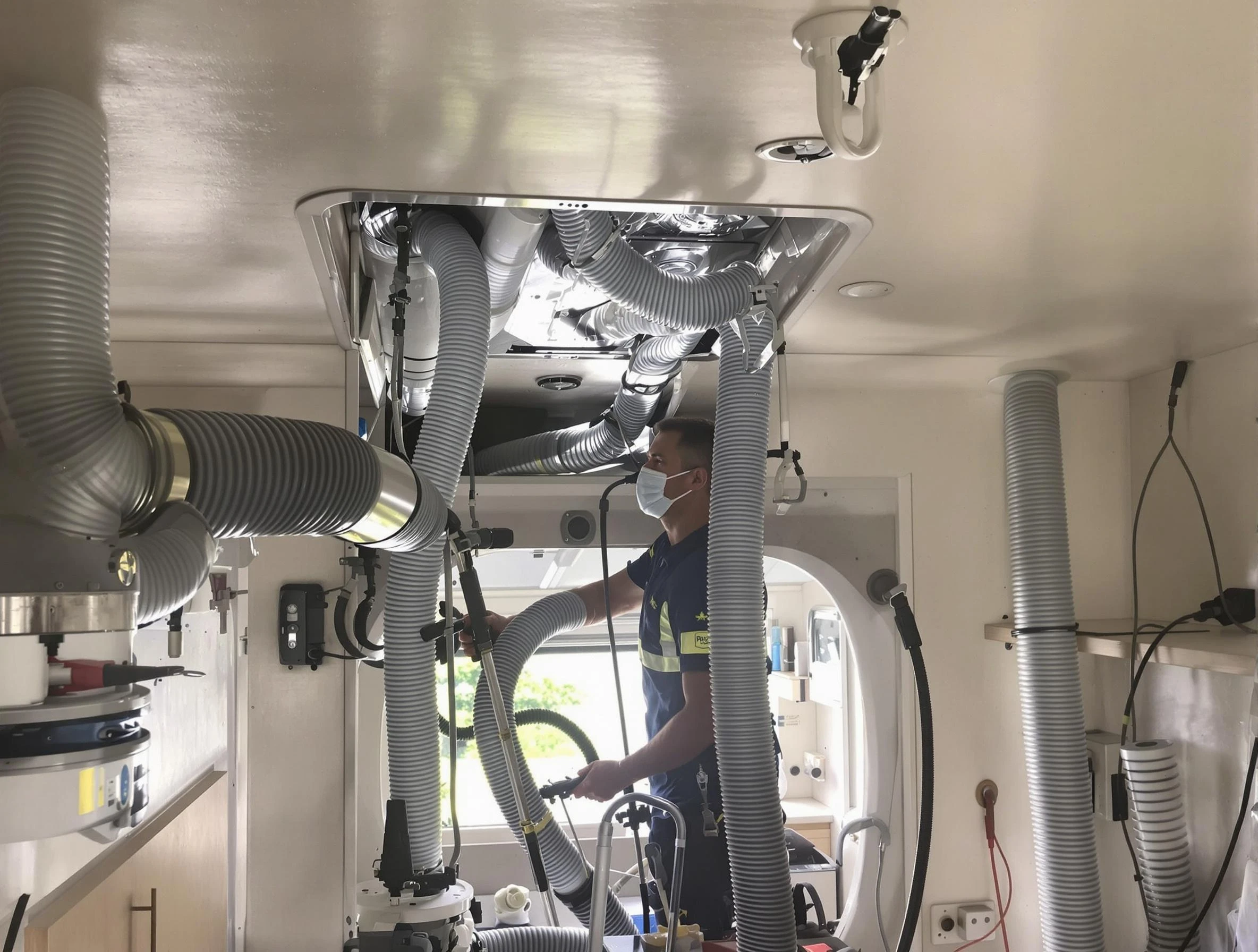 South Jordan Air Duct Cleaning specialist performing precise mobile home duct cleaning in South Jordan